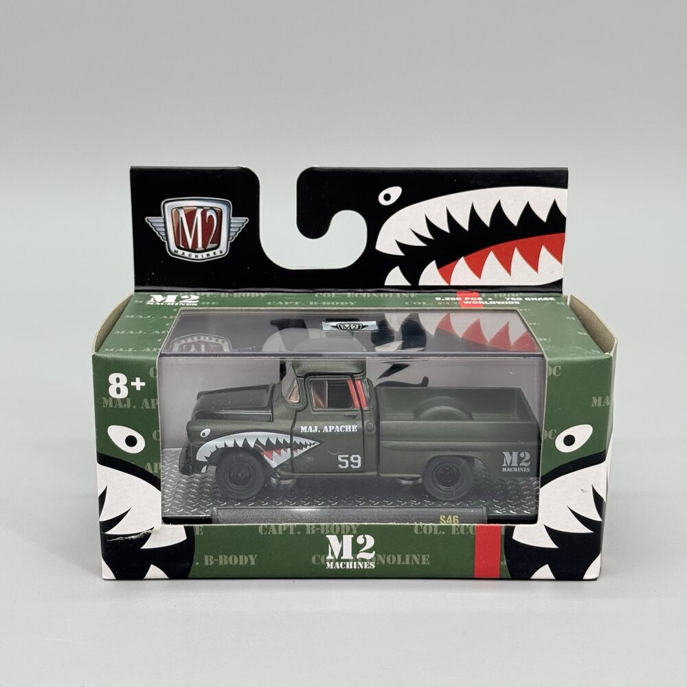 M2 Machines Shark Mouth 1959 Chevy Apache De Luxe Fleetside S46 22-39 Diecast
